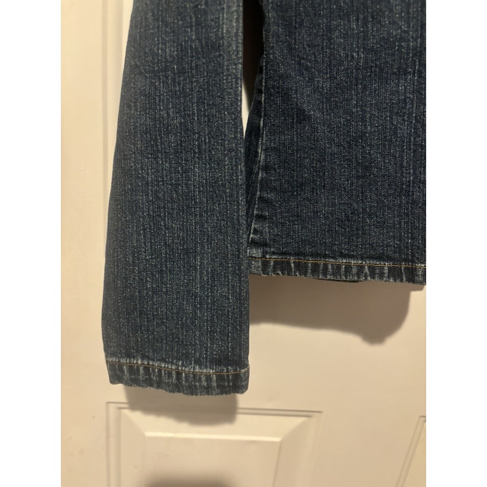Willi Smith Denim Studded Jean Jacket Small Trucker Embroidered Gold Blue - Picture 14 of 15